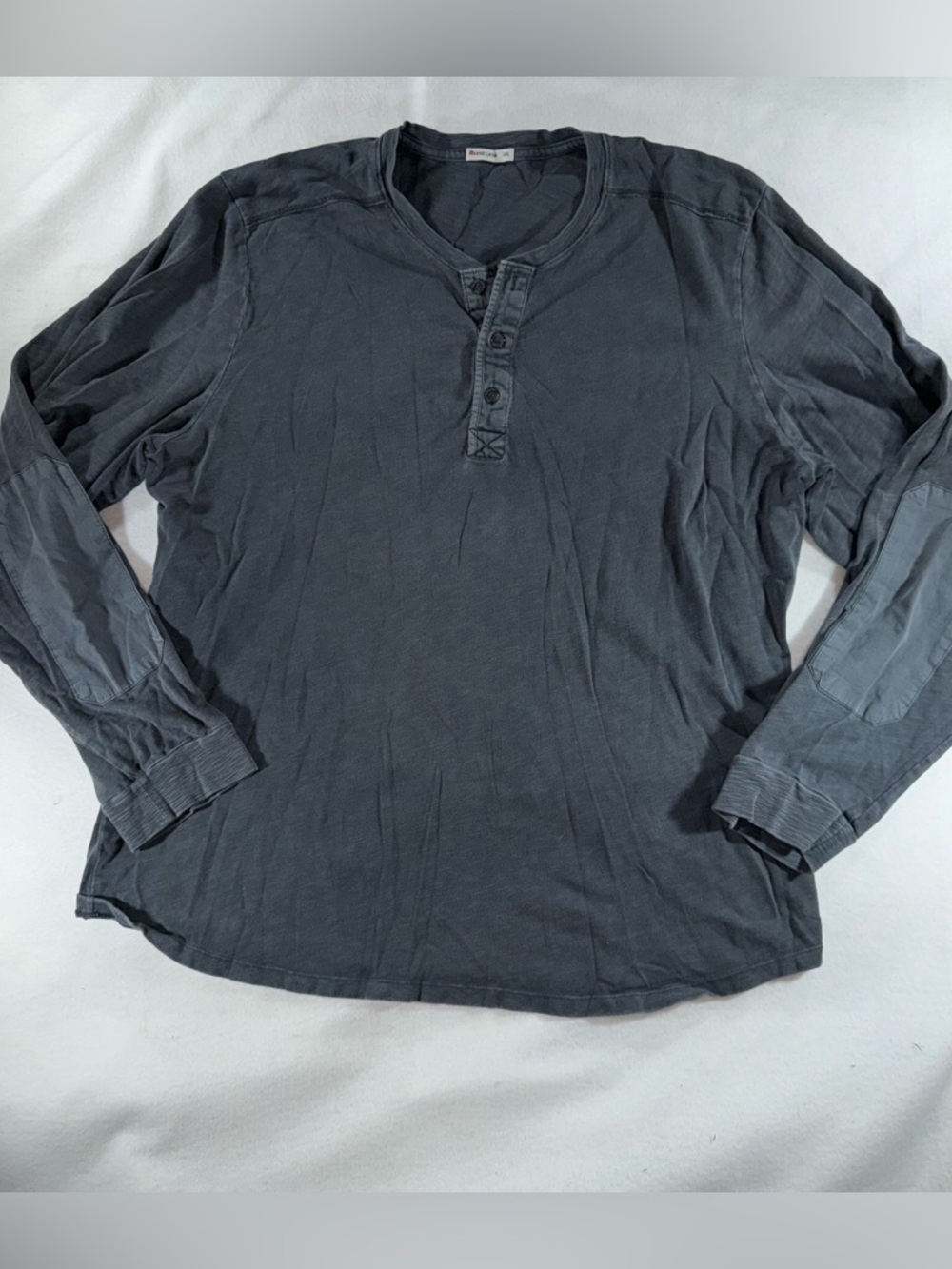 Marine Layer Men's Long-Sleeve vintage Patch Henley button XXL comfort casual